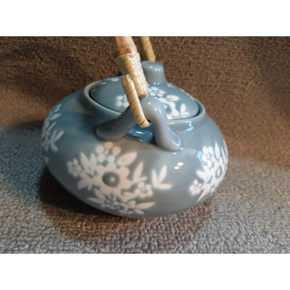 Tea Pot oriental Blue Floral 5